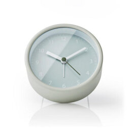 Nedis Alarm Clock For Bedside Desk Easy Read Analogue Display, Battery, Sage Green - thumbnail 3