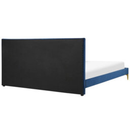 Beliani Bed Velvet Limoux 180 X 200 Cm (Eu Super King) Navy Blue - thumbnail 6