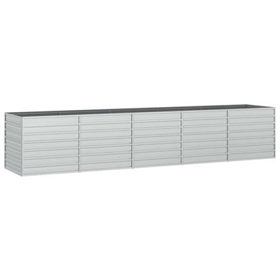 Berkfield Practical Garden Raised Bed 400X80X77 Cm Galvanized Steel Silver - image 1