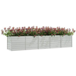 Berkfield Practical Garden Raised Bed 400X80X77 Cm Galvanized Steel Silver - thumbnail 3