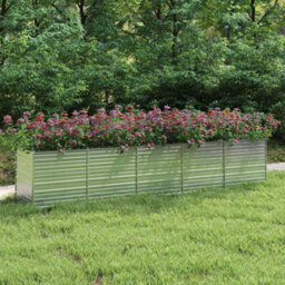 Berkfield Practical Garden Raised Bed 400X80X77 Cm Galvanized Steel Silver - thumbnail 2