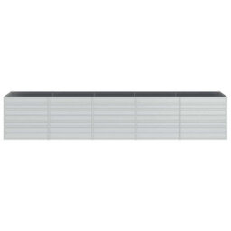 Berkfield Practical Garden Raised Bed 400X80X77 Cm Galvanized Steel Silver - thumbnail 4