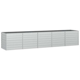 Berkfield Practical Garden Raised Bed 400X80X77 Cm Galvanized Steel Silver