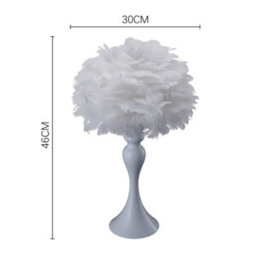 Living And Home White Accent Ceramic Feather Bedroom Bedside Table Lamp With Led Light 30Cm X 46Cm - thumbnail 5