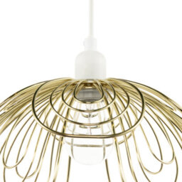 Happy Homewares Polished Gold Metal Wire Overlapping Petal Ceiling Pendant Light Shade - thumbnail 5