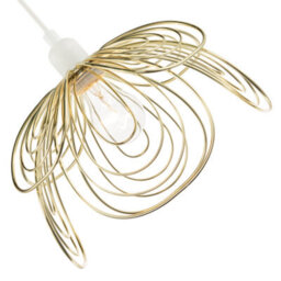 Happy Homewares Polished Gold Metal Wire Overlapping Petal Ceiling Pendant Light Shade - thumbnail 4