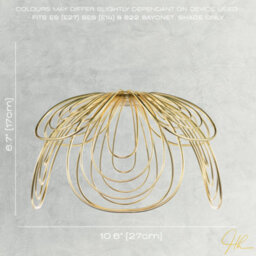 Happy Homewares Polished Gold Metal Wire Overlapping Petal Ceiling Pendant Light Shade - thumbnail 6