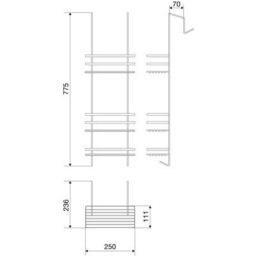 Euroshowers Stainless Steel Chrome Plated Over Door Shower Caddy - thumbnail 3