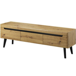 Arte Stylish Nordi Large Tv Cabinet H500mm W1600mm D400mm In Oak Artisan And Black - Contemporary Elegance For Your Home - thumbnail 1