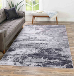 Smart Living Modern Carved Area Rug, Living Room Carpet, Kitchen Floor, Bedroom Soft Rugs 60Cmx220Cm-Emperor(310 Onyx Silver) - thumbnail 3