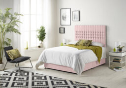 Somnior Beds Somnior Galaxy Pink Plush 4Ft Memory Foam Divan Bed With Mattress & Headboard - Small Double - thumbnail 2