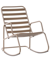Wyld and Coco Verdantco Taupe Aluminium Slatted Garden Rocking Chair Modern Outdoor Seating, Lightweight Rust-Resistant Frame, 66 X 96 X 92Cm - thumbnail 3