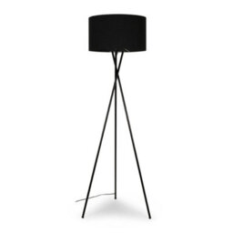 Valuelights Camden Black Tripod Floor Lamp With Drum Shade And Bulb - thumbnail 1