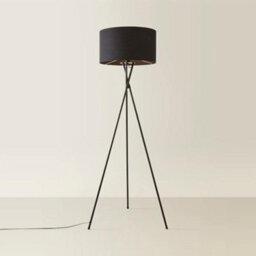Valuelights Camden Black Tripod Floor Lamp With Drum Shade And Bulb - thumbnail 4