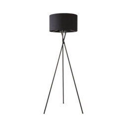 Valuelights Camden Black Tripod Floor Lamp With Drum Shade And Bulb - thumbnail 8