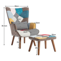 Matteo Vibrant Multi-Colour Lounge Chair & Footstool Set For Living Room - Comfortable & Stylish - thumbnail 5