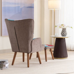 Matteo Vibrant Multi-Colour Lounge Chair & Footstool Set For Living Room - Comfortable & Stylish - thumbnail 8