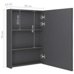Berkfield Led Bathroom Mirror Cabinet Grey 50X13X70 Cm - thumbnail 8