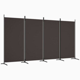 Walplus 4-Panel Room Divider Brown 346X180 Cm Fabric - thumbnail 2