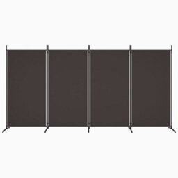 Walplus 4-Panel Room Divider Brown 346X180 Cm Fabric - thumbnail 3