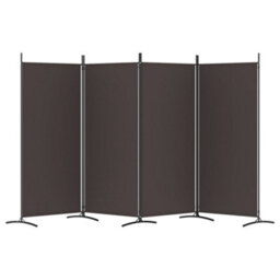 Walplus 4-Panel Room Divider Brown 346X180 Cm Fabric - thumbnail 4