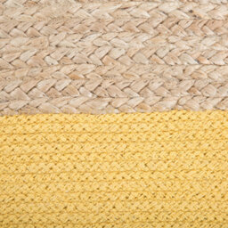 Beliani Yellow Jute Knit Pouf Ottoman 44 X 44 X 44 Cm - Boho Footstool And Extra Seat - thumbnail 7