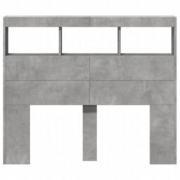 Berkfield Headboard Cabinet With Led Concrete Grey 120X17X102 Cm - thumbnail 6