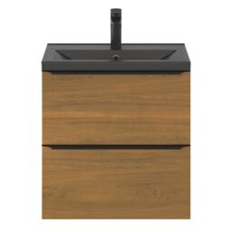 GoodHome Imandra Slimline Walnut Effect Wall-Mounted Bathroom Cabinet (H) 600mm (W) 600mm - thumbnail 6
