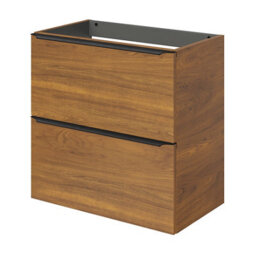 GoodHome Imandra Slimline Walnut Effect Wall-Mounted Bathroom Cabinet (H) 600mm (W) 600mm