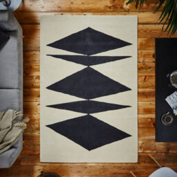 Beige Luxurious Modern Wool Abstract Geometric Rug Easy To Clean Living Room And Bedroom-150Cm X 230Cm - thumbnail 3