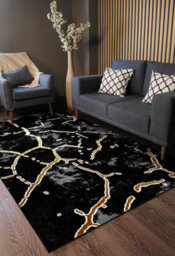 RugsX Carpet Allure 1967 Marble - Structural, Stylish, Glamour Black Gold 180X270 Cm - thumbnail 5