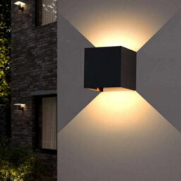 " Modern Square Outdoor Up Down Led Wall Light Pir Motion Sensor Ip54 Lamp 10W" - thumbnail 4