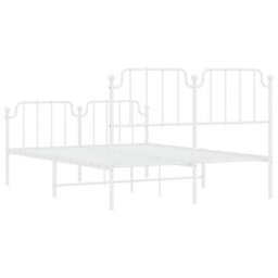 Berkfield Metal Bed Frame Without Mattress With Footboard White 140X190Cm - thumbnail 7