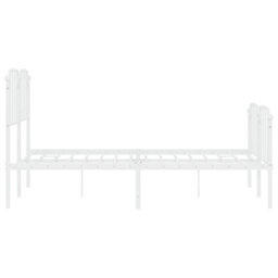 Berkfield Metal Bed Frame Without Mattress With Footboard White 140X190Cm - thumbnail 6