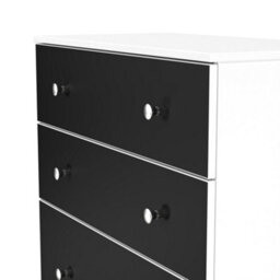 Portland 4 Drawer Deep Chest Of Drawers In Black & White Matt (Ready Assembled) - thumbnail 5