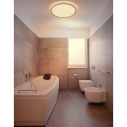 Luminosa Lighting Luminosa Sapana 42Cm Round Flush Ceiling Light Brass-Coloured Matt Ip44 Led 3000K - thumbnail 5
