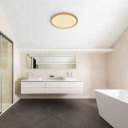 Luminosa Lighting Luminosa Sapana 42Cm Round Flush Ceiling Light Brass-Coloured Matt Ip44 Led 3000K - thumbnail 4