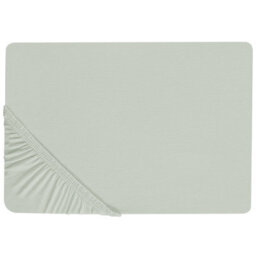 Beliani Fitted Sheet Janbu Cotton 140 X 200 Cm Light Green