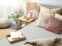 Beliani Fitted Sheet Janbu 140 X 200 Cm Cotton Light Green - thumbnail 2