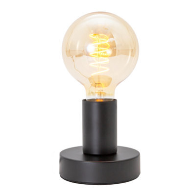 Happy Homewares Matte Black Bulb Holder Table Lamp To Showcase Vintage Filament Bulbs - image 1