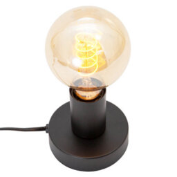 Happy Homewares Matte Black Bulb Holder Table Lamp To Showcase Vintage Filament Bulbs - thumbnail 4