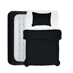 Aspire Homeware Black Duvet Cover Complete Set, Reversible Modern Bedding Set, Single (L)200Cm X (W)135Cm - thumbnail 1