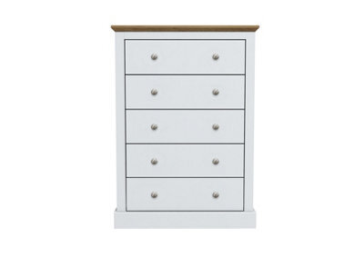 LPD Devon White 5-Drawer Chest - Timeless Elegance With Spacious Storage & Classic Design - image 1