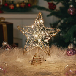 Living And Home Metal Pre Lit Star Christmas Tree Topper With Beads - thumbnail 2