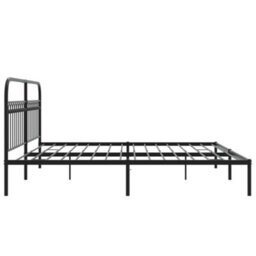 Berkfield Metal Bed Frame Without Mattress With Headboard Black 200X200Cm - thumbnail 5