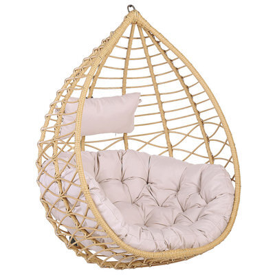 Beliani Hanging Chair Arsita Pe Rattan Natural - image 1