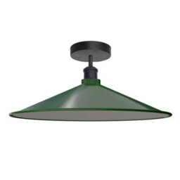 E27 Semi Flush Mount Ceiling Light Fixture Metal 40Cm Green Lampshade Vintage Ceiling Lighting For Living Room - thumbnail 7