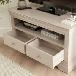 The Furniture Market Wilmslow Dove Grey Painted Corner Tv Unit Stand To Fit Tvs Up To 50 - thumbnail 4