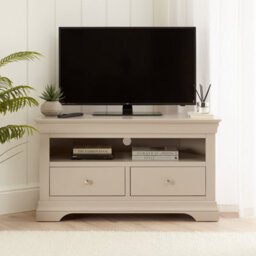 The Furniture Market Wilmslow Dove Grey Painted Corner Tv Unit Stand To Fit Tvs Up To 50 - thumbnail 2