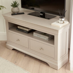 The Furniture Market Wilmslow Dove Grey Painted Corner Tv Unit Stand To Fit Tvs Up To 50 - thumbnail 3